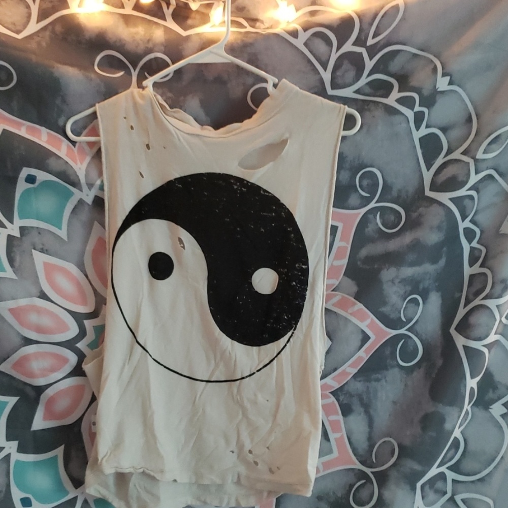 Yin yang ripped muscle shirt